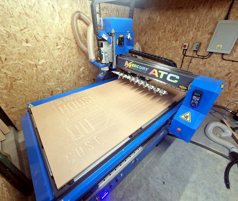 Our ATC CNC router — full-sheet flat-bed machining